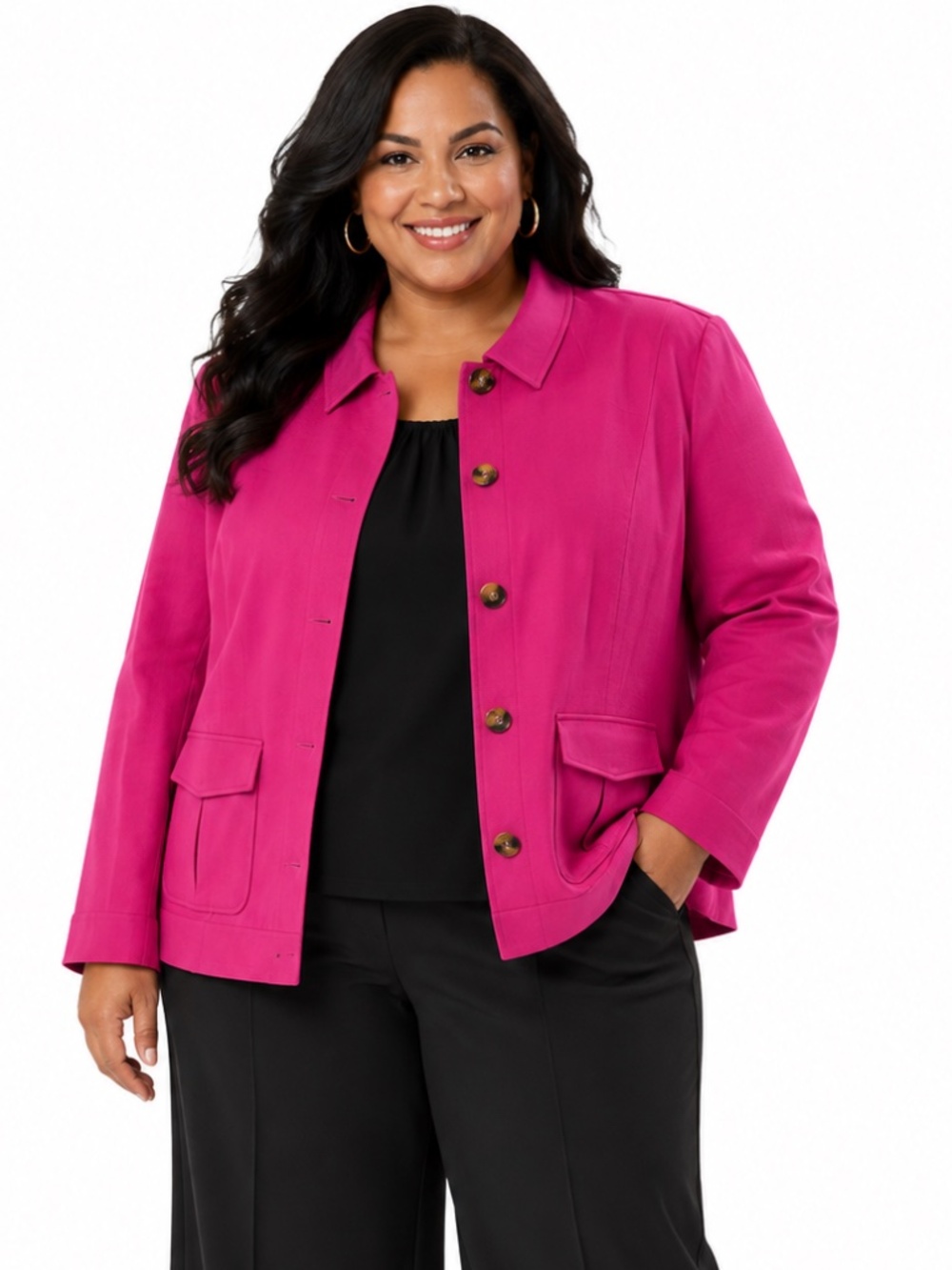 Draper's & Damon's Plus Size 2X Bright Pink Jacket